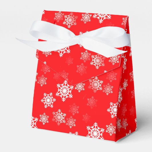 Kerstrode sneeuwvleerij bedankdoosjes (Voorkant Zijde)