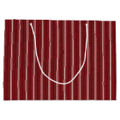 kerstrode strepen, grote cadeautas, glanzend groot cadeauzakje (Achterkant)