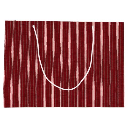 kerstrode strepen, grote cadeautas, glanzend groot cadeauzakje (Achterkant)