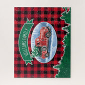 Kerstrode  vrachtwagen Buffalo Pset Naam toevoegen Legpuzzel (Verticaal)