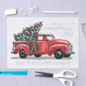 Kerstrode  vrachtwagenfamilie tissuepapier (Craft)