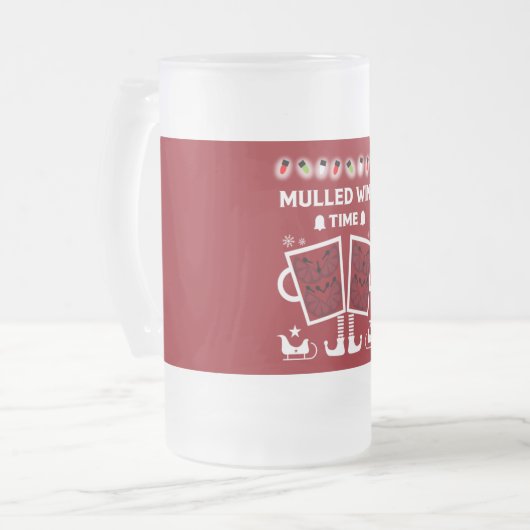 kerstrode wijn Glühwein Matglas Bierpul (Voorkant links)