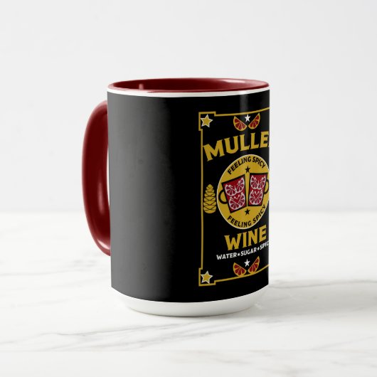 kerstrode wijn Glühwein Mok (Voorkant links)