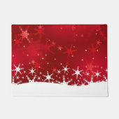 Kerstrode wintersneeuwvlokken deurmat (Voorkant)