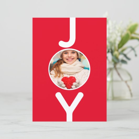 Kerstrode witte foto, foto van de blijekaart kaart (Staand voorkant)