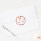 Kerstrode witte glitter business logo ronde sticker (Envelop)