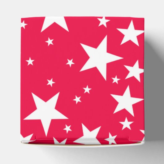 Kerstrode witte sterren Elegant Sjabloon Bedankdoosjes (Bovenkant)