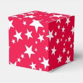 Kerstrode witte sterren Elegant Sjabloon Bedankdoosjes (Achterkant)