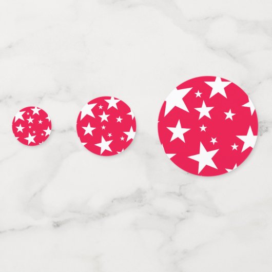 Kerstrode witte sterren Elegant Sjabloon Confetti (Achterkanten)