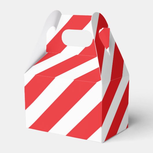 Kerstrode witte streep voor feestvieren bedankdoosjes (Achterkant)