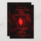 Kerstrode zwarte Feestdagen Kaart (Voorkant / Achterkant)