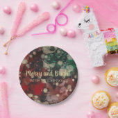 Kerstroden en goud papieren bordje (Feest)