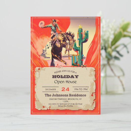 Kerstrodeo Kaart (Staand voorkant)