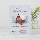 Kerstroet, zakelijke Logo Feestdagenkaart (Staand voorkant)