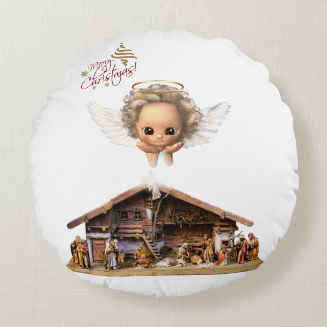 Kerstrondreis, Jezus Christus Rond Kussen (Voorkant)