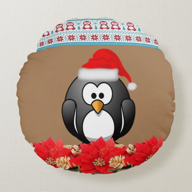 Kerstrondreis, pinguïn rond kussen (Voorkant)