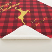 Kerstrood Black Buffalo Plaid Deer Sherpa Deken (3/4)