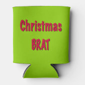 Kerstrood en brat groen blikjeskoeler (Voorkant)