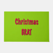Kerstrood en brat groen deurmat (Voorkant)