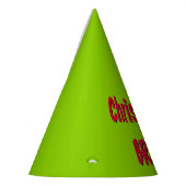 Kerstrood en brat groen feesthoedjes (Links)