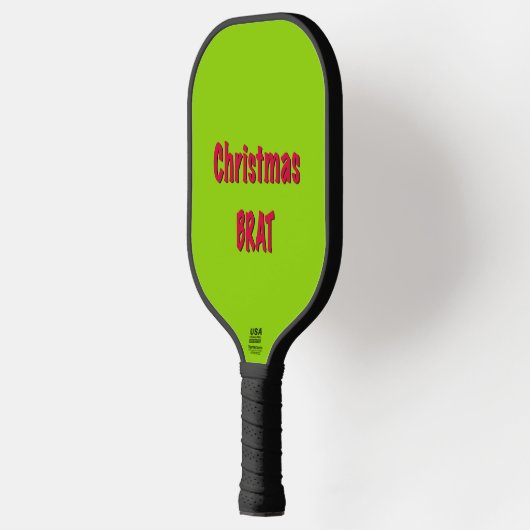 Kerstrood en brat groen pickleball paddle (Links)