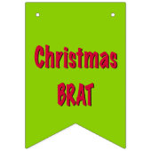 Kerstrood en brat groen vlaggetjes (Tweede vlag)