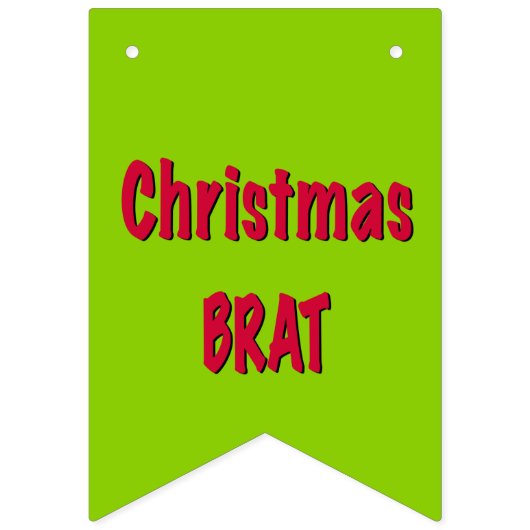 Kerstrood en brat groen vlaggetjes (Derde vlag)