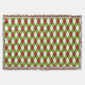 Kerstrood en groen argyle Harlequin Pattern Deken (Voorkant)