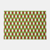 Kerstrood en groen argyle Harlequin Pattern Deurmat (Voorkant)