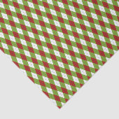 Kerstrood en groen argyle Harlequin Pattern Tissuepapier (Detail)