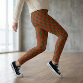 Kerstrood en groen argyle-patroon leggings