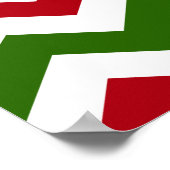 Kerstrood en groen Chevron Pattern Poster (Hoek)