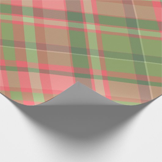 Kerstrood en groen gepantserd omslagpapier cadeaupapier (Hoek)