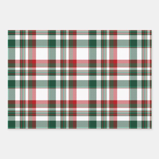 Kerstrood en groen geplakt inpakpapier vel (Voorkant 3)