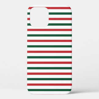Kerstrood en groen gestreepte laptop iPhone 12 hoesje