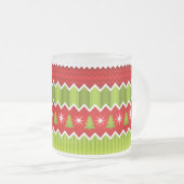 Kerstrood en groen keurmerk matglas koffiemok (Voorkant rechts)