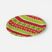 Kerstrood en groen keurmerk papieren bordje (Gekanteld)