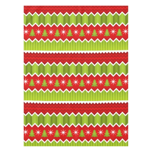 Kerstrood en groen keurmerk tafelkleed (Voorkant)