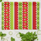 Kerstrood en groen keurmerk theedoek (Gevouwen)