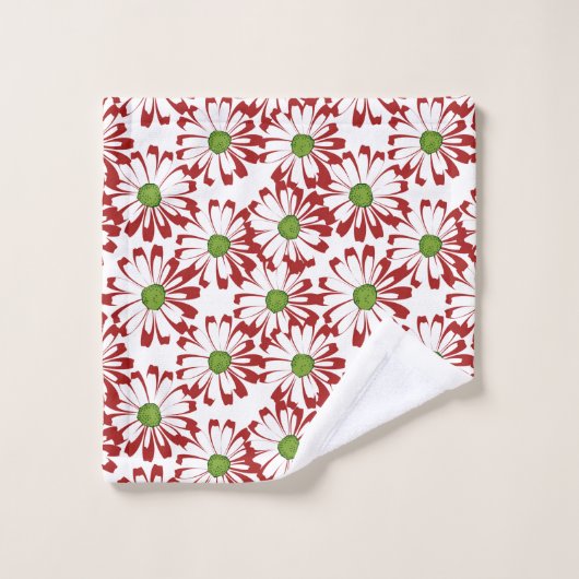Kerstrood en groen-maanpatroon bad handdoek (Wasdoekje)