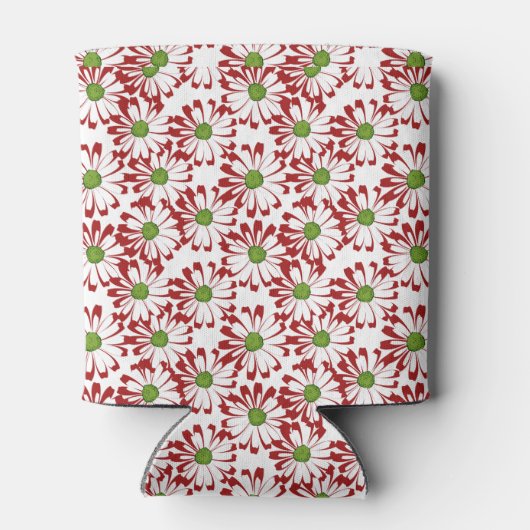 Kerstrood en groen-maanpatroon blikjeskoeler (Achterkant)