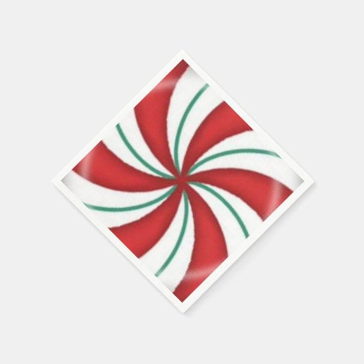 kerstrood en groen permint hard Snoep Servet (Hoek)