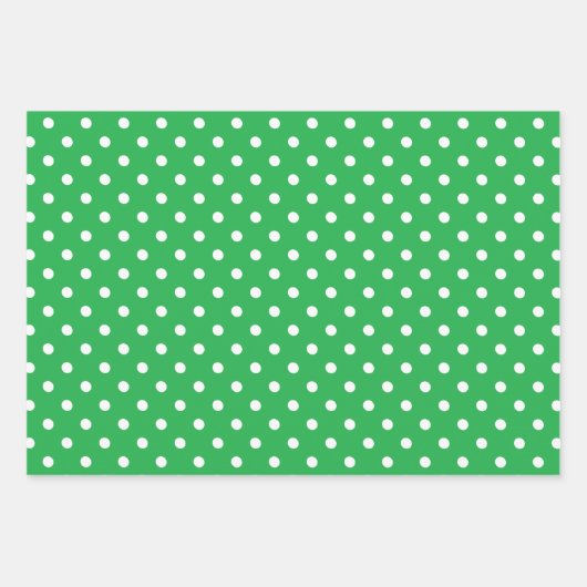 Kerstrood en groene pokadot inpakpapier vel (Voorkant 3)