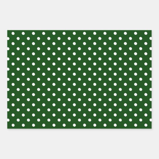 Kerstrood en groene pokadot inpakpapier vel (Voorkant)
