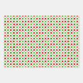Kerstrood en groene polka-stippen die papier verpa inpakpapier vel (Voorkant 2)