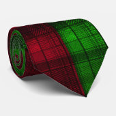 Kerstrood en groene tartan. stropdas (Opgerold)