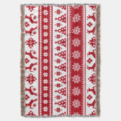 Kerstrood en wit bier en Trees Pattern Deken (Voorkant Verticaal)