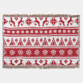 Kerstrood en wit bier en Trees Pattern Deken (Voorkant)