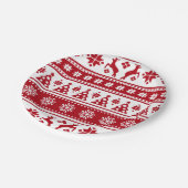 Kerstrood en wit bier en Trees Pattern Papieren Bordje (Gekanteld)