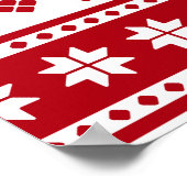 Kerstrood en wit bier en Trees Pattern Poster (Hoek)